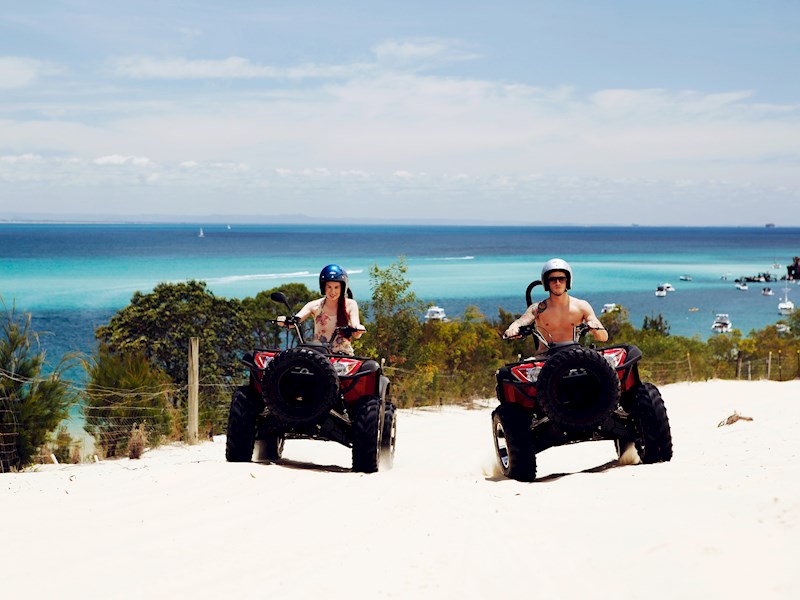 tangalooma day cruise with atv quad bike tour