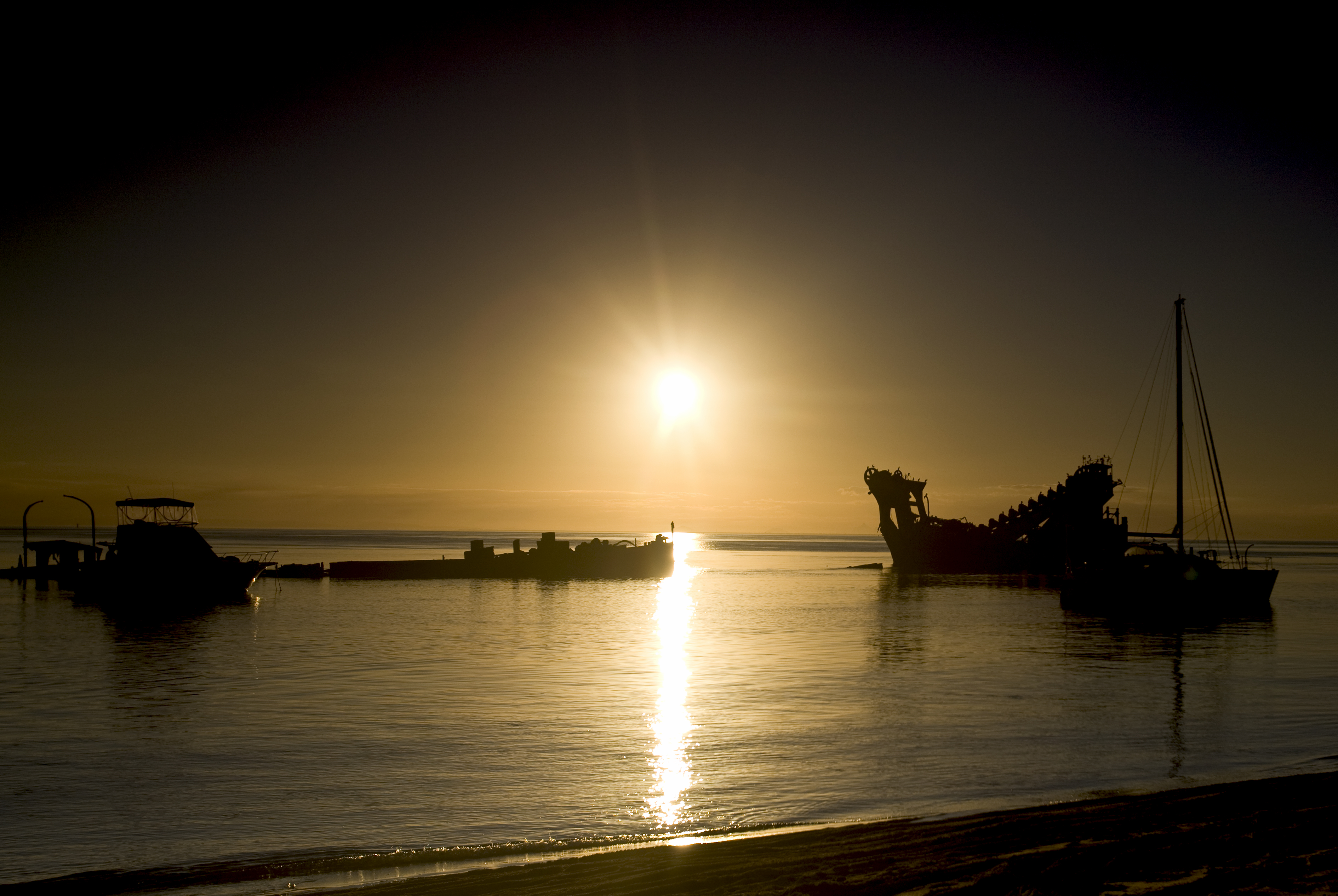 Tangalooma Wrecks at Sunset | Moreton Island